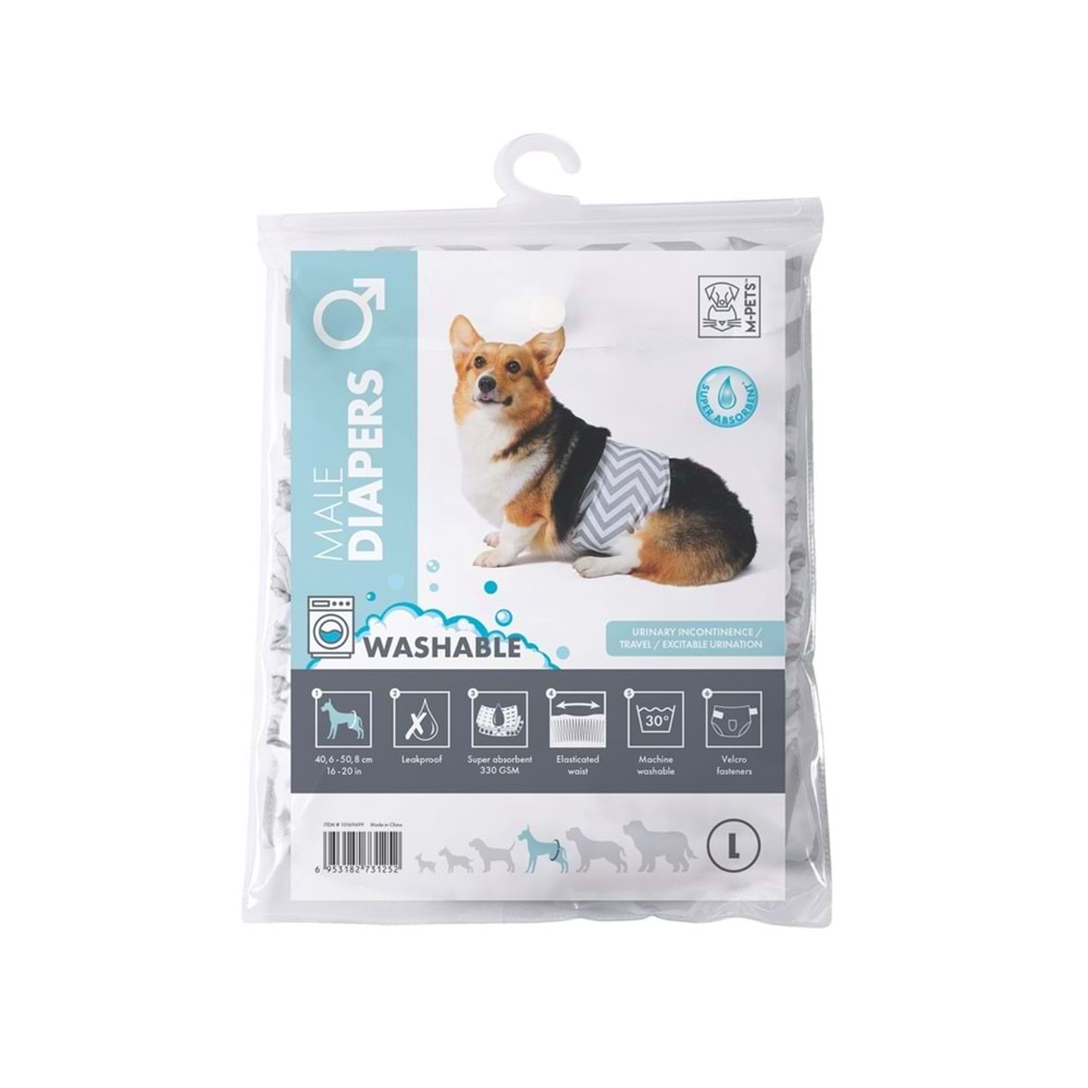 M-Pets Erkek Köpekler İçin Yıkanabilir Külot (L) 10169699