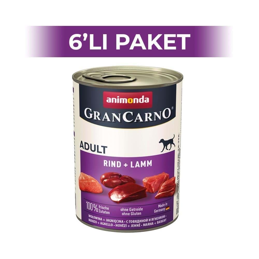 Animonda GranCarno Sığırlı ve Kuzulu Yet. Köpek Konservesi 400gr. 6 Adet