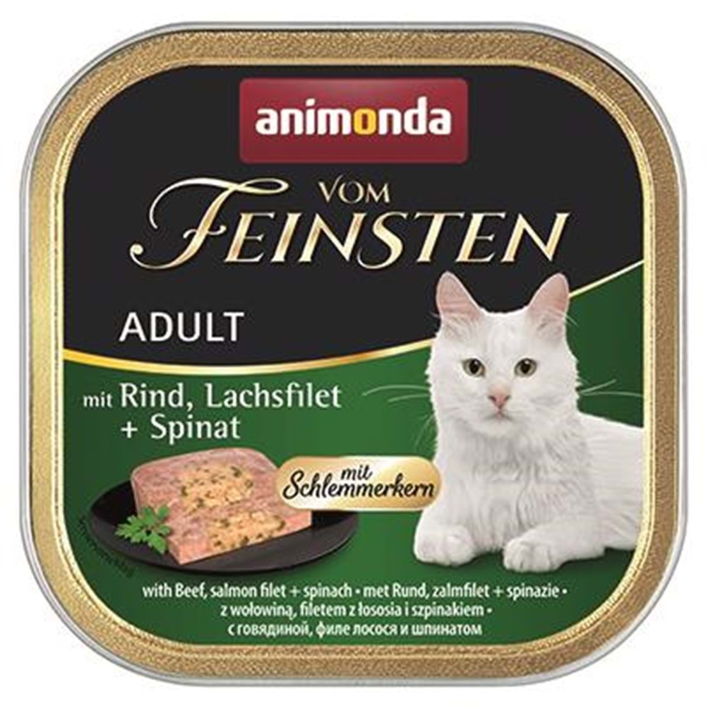 Animonda Vom Feinsten Sığır Somon Ispanaklı Kedi Konservesi 100 gr.