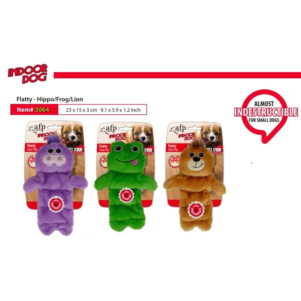 Afp 3064 Peluş Sesli Yassı Peluş Köpek Oyuncağı Ayı 23x15x3 cm.