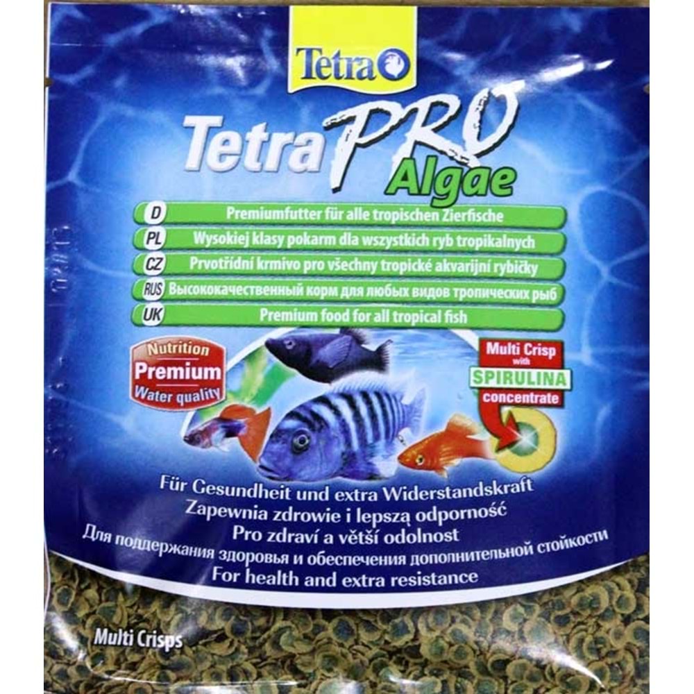 Tetra Pro Algae Crisps Spirulinali Cips Balik Yemi 12 Gr.