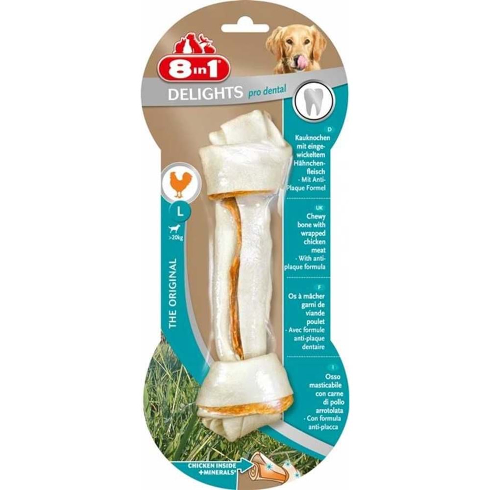 8in1 Delights Pro Dental Tavuklu L Köpek Ödülü 85 gr.x2 Adet