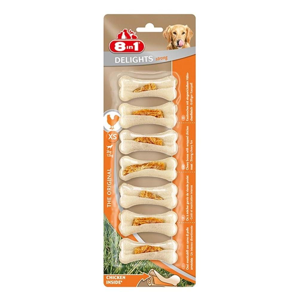 8in1 Delights Strong Xs Köpek Ödül Kemiği 7li 140 gr.