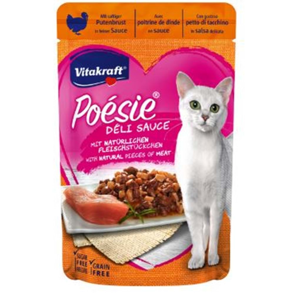 Vitakraft Poesie Soslu Hindi Etli Kedi Konservesi 85 Gr.x23 Adet