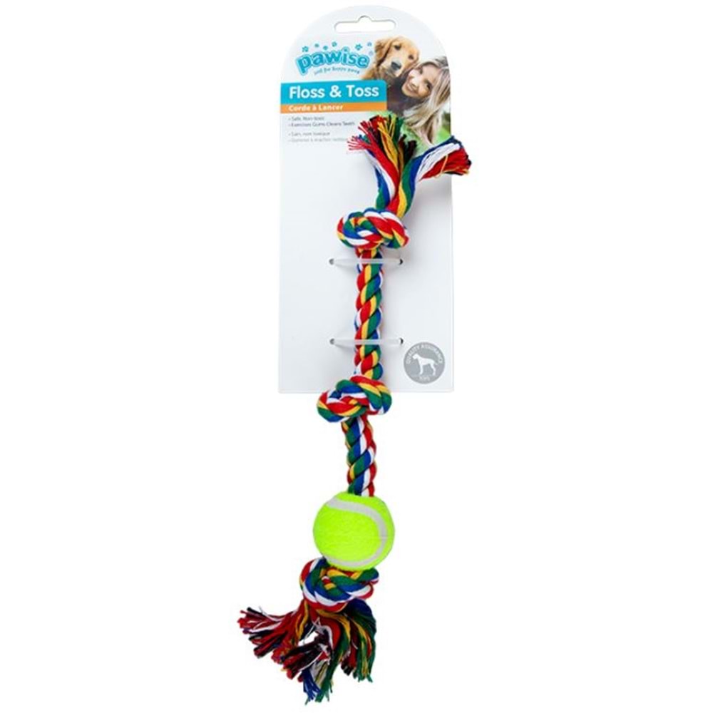 Pawise 3 Düğümlü Ve Tenis Toplu Kemik İpli Oyuncak 10X4 cm.