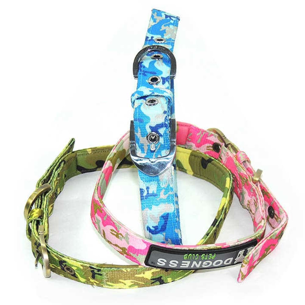 Kamuflaj Kırmızı Köpek Boyun Tasması 1008-C13M 2 cm.x41-51 cm.(M)