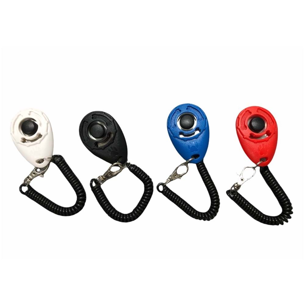 Köpek Eğitimi için Kayışlı Clicker 6 cm. Beyaz