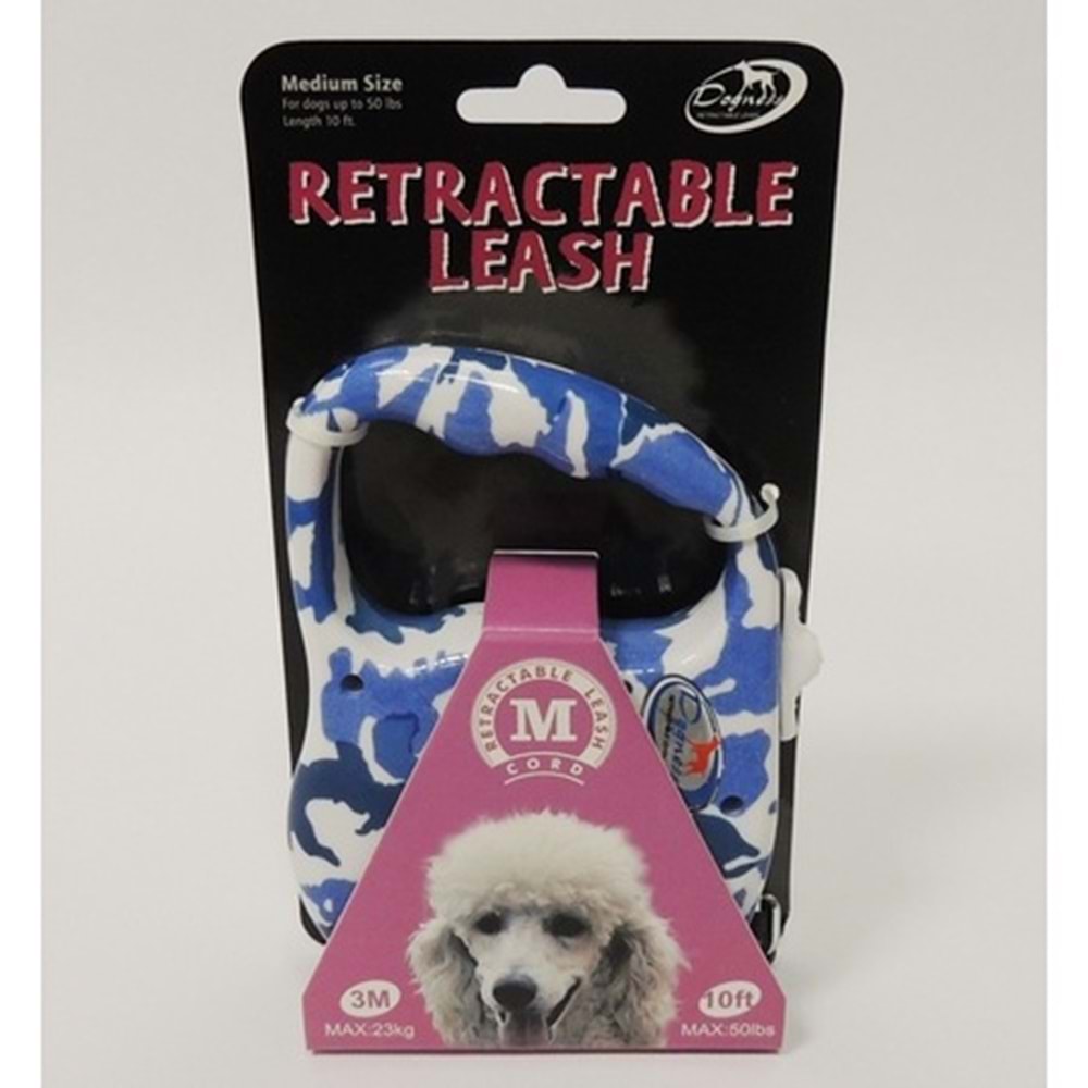 Freego FG21 Otomatik Köpek Gezdirme Tasması Medium 3 m. Şerit/23 Kg. Zebra Desen