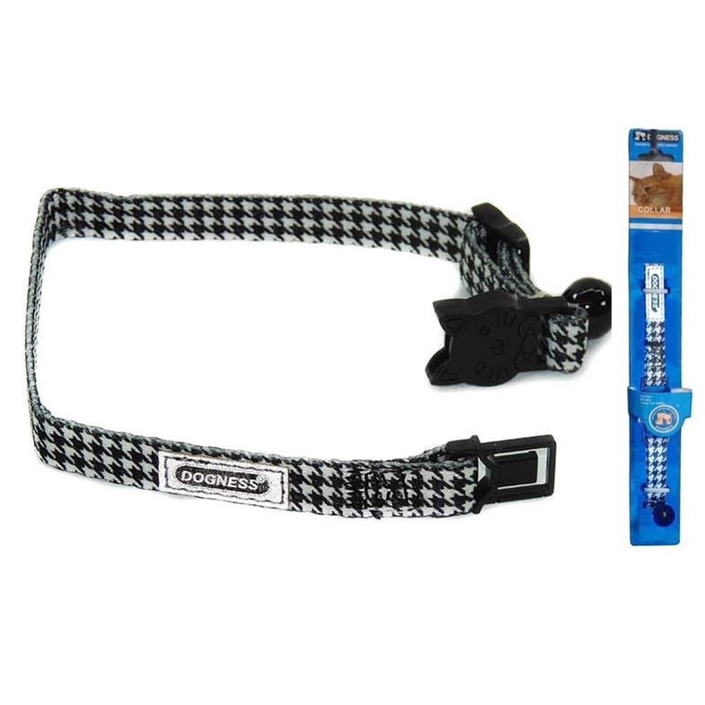 Siyah/Beyaz Kedi Boyun Tasması 60004-C91 Siyah/Beyaz