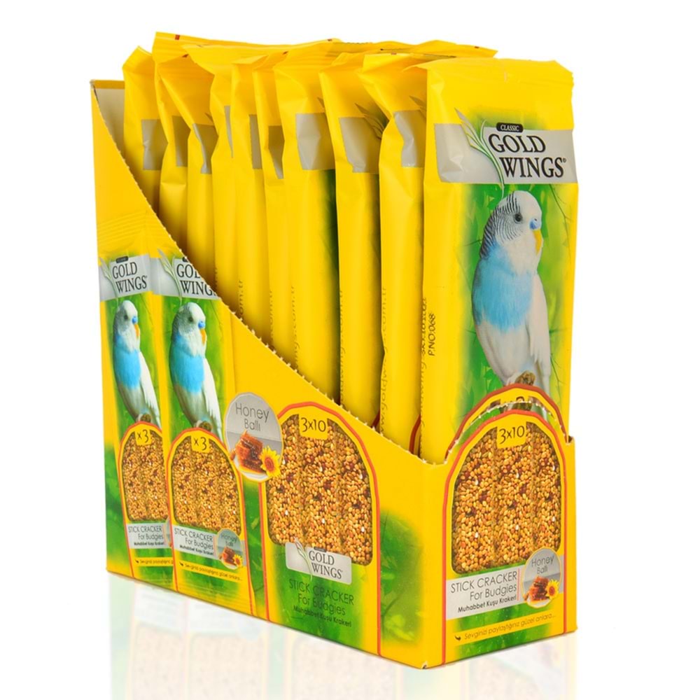 Gold Wings Ballı Muhabbet Kuşu Krakeri 3'lü 1 Paket