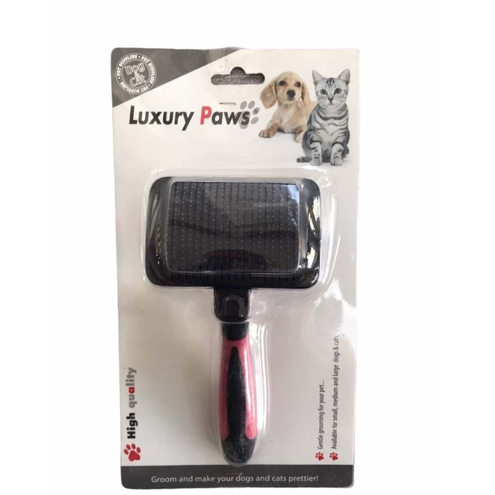 Luxury Paws Plastik Sap Otomatik Temizleyicili Kedi Köpek Fırça Medium 16x8,5 cm.