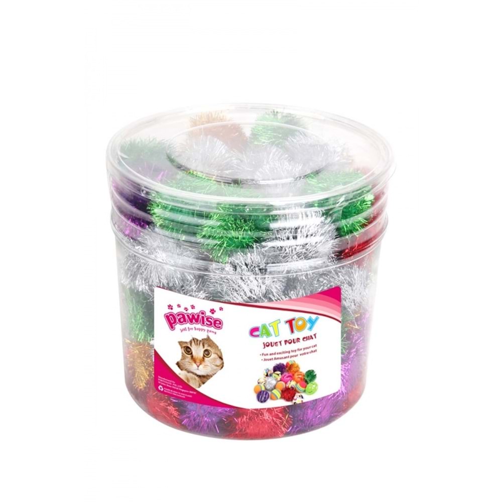 Pawise 28103 Pompom Balls Tüylü Top Kedi Oyuncağı 4 Adet