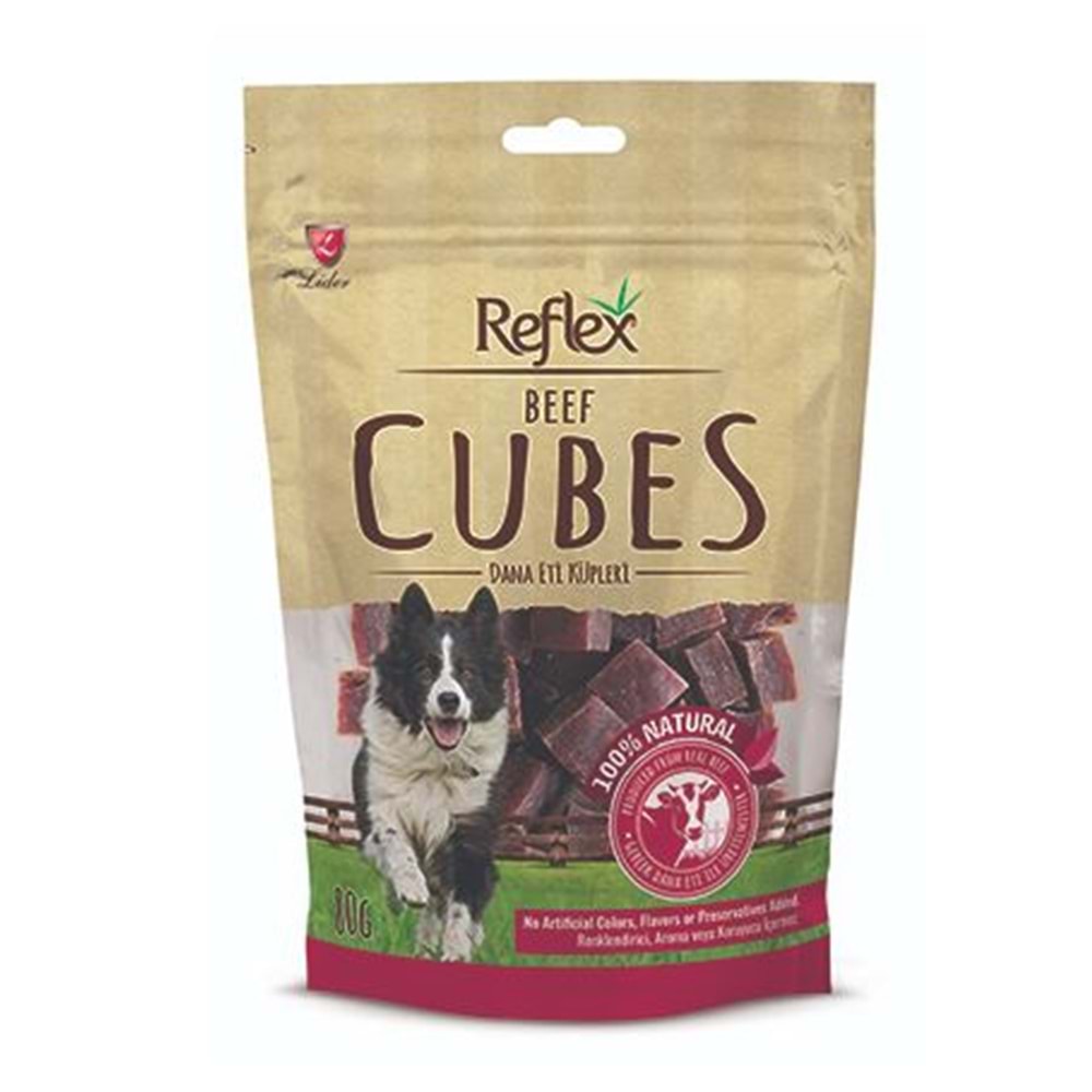 Reflex Biftek Dilim Küp Doğal Köpek Ödülü 80 Gr.X4 Adet