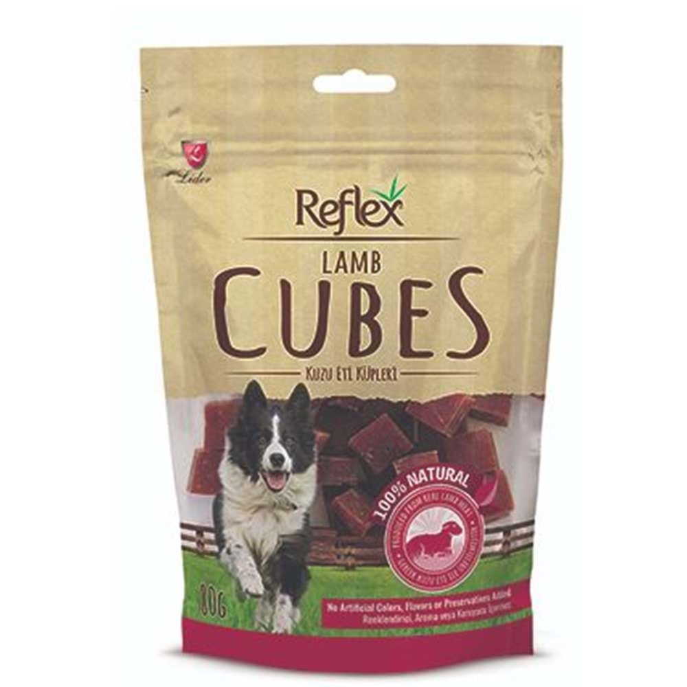 Reflex Kuzu Dilim Küp Doğal Köpek Ödülü 80 Gr.x4 Adet