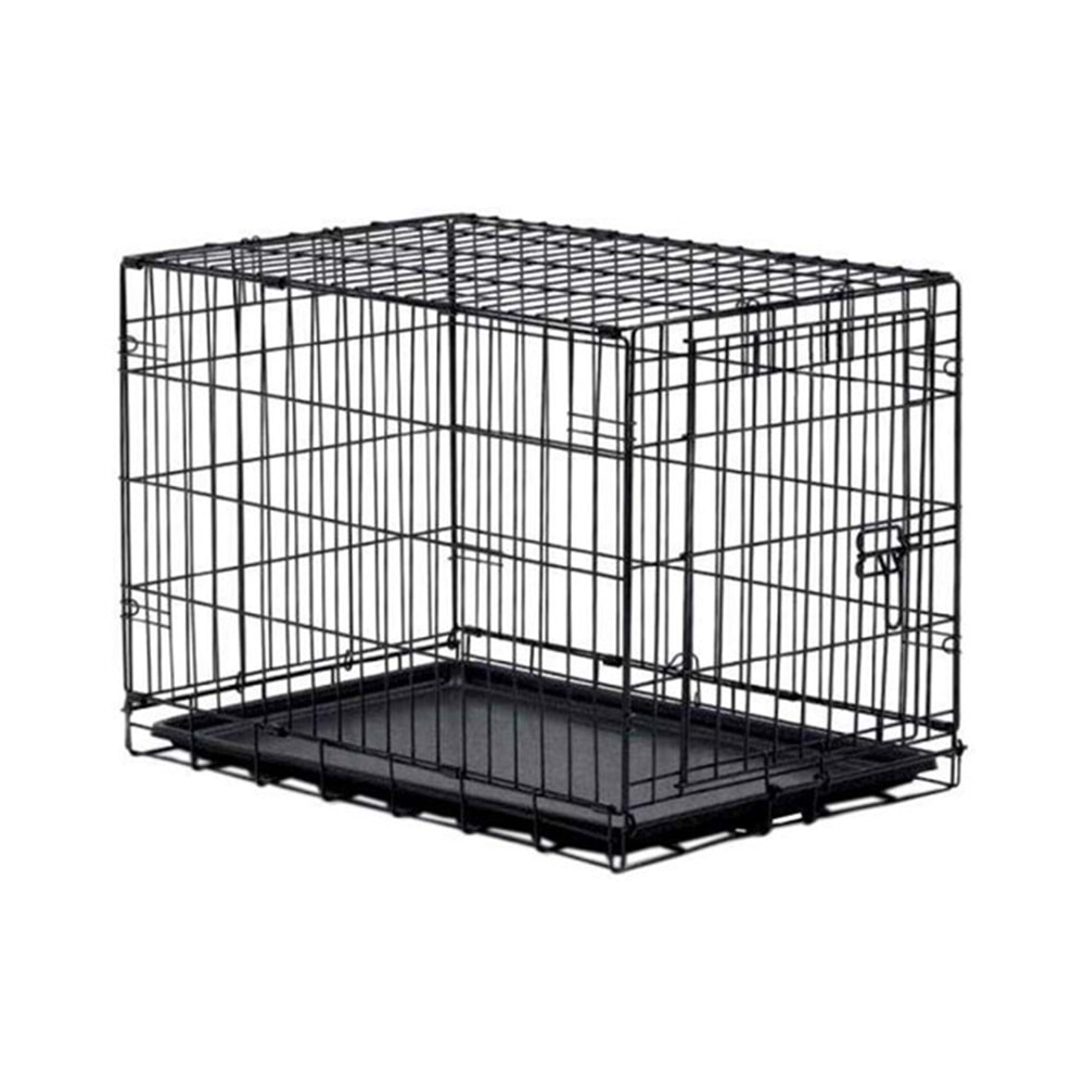 D-030 Köpek Kafesi 76x47x56 cm. Siyah Katlanabilir