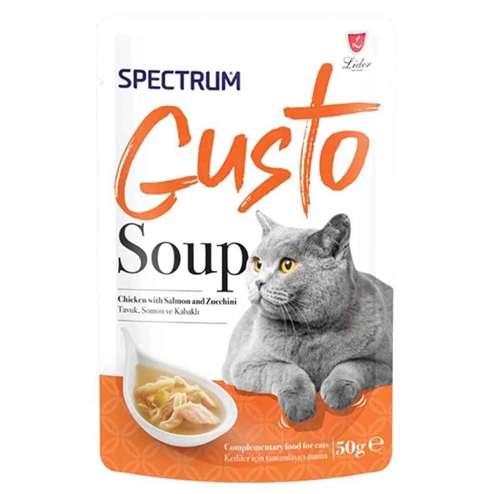 Spectrum Gusto Tavuklu Somon Balıklı ve Kabaklı Kedi Çorbası 50 gr
