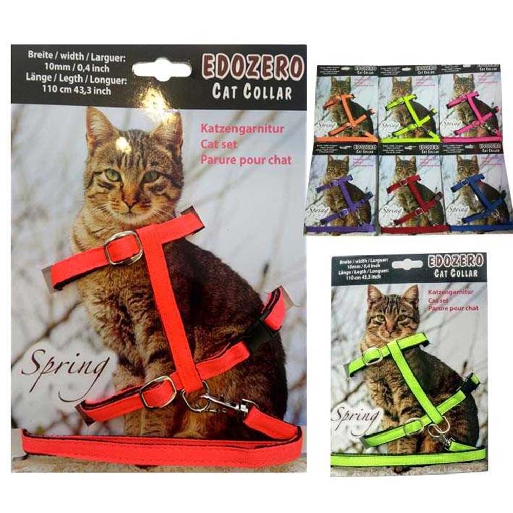 EdoZero Kedi Göğüs Uzatma Tasması 10 mm.110 Cm.