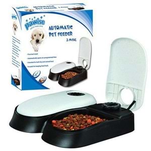 Pawise Zaman Ayarlı Mama Kabı Çiftli 27X7X24 cm. 2X300 ml.