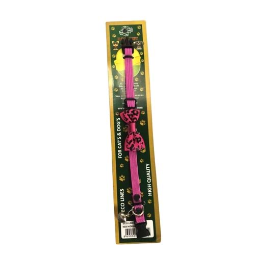 02642 Royalist Fiyonklu Kedi/Köpek Tasması Pembe Leopar