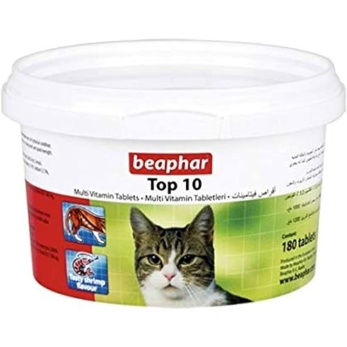 Beaphar Top 10 Multi Vitamin Tablets Kedi Vitamini 180 Adet