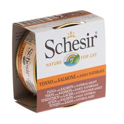 Schesir C3001 Ton Balık ve Somonlu Naturel Kedi Konservesi 70 Gr.X12 Adet
