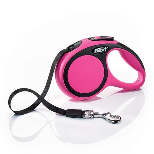 Flexi New Comfort 5m. L Pembe Şerit Kayışlı Gezdirme Tasması