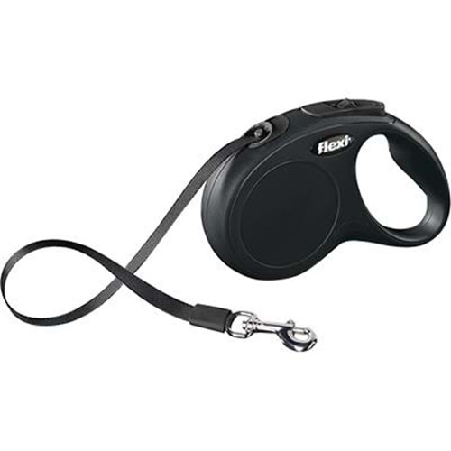 Flexi New Classic 3m. Xs Siyah Şerit Kayışlı Gezdirme Tasması