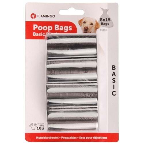 Flamingo Köpek Tuvalet Dışkı Toplama Torbası Siyah 8x15 Adet