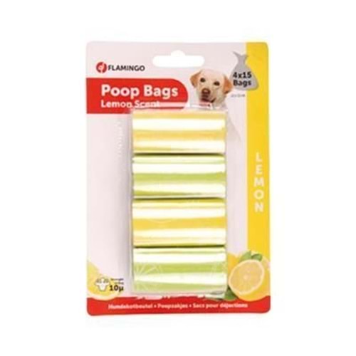 Flamingo Köpek Tuvalet Dışkı Toplama Torbası Limon Kokulu 4X15 Adet