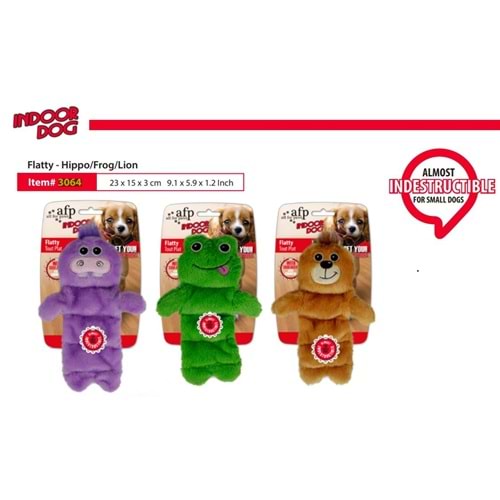 Afp 3064 Peluş Sesli Yassı Peluş Köpek Oyuncağı Ayı 23x15x3 cm.