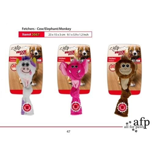 Afp 3067 Düğümlü Peluş Sesli Köpek Oyuncağı Kahverengi Maymun 23x15x3 cm.