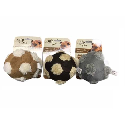 Afp 3076 Sesli Peluş Top Köpek Oyuncağı 12x12 cm. Koyu Kahve