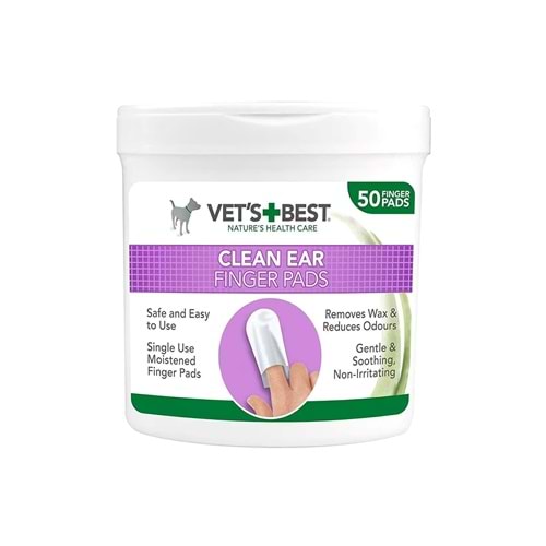 Vet's Best Kedi&Köpekler Fındık ve Aloe Vera Özlü Kulak Temiz.Ped 50li