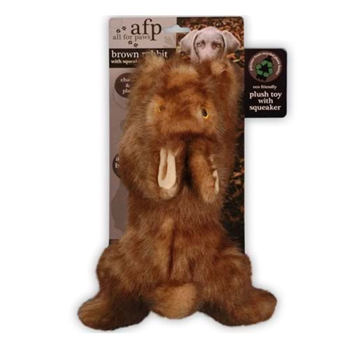 Afp 4017 Kahverengi Tüylü Peluş Tavşan Köpek Oyuncağı 22 cm.