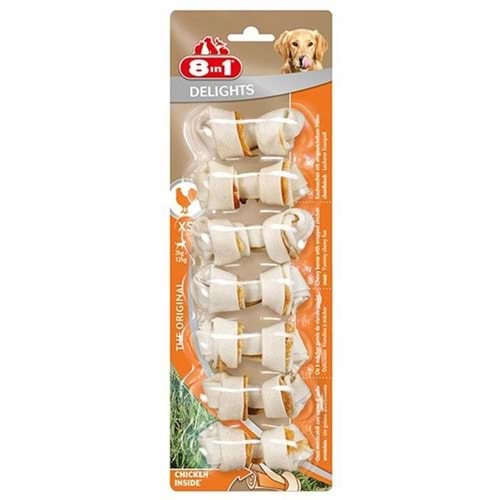8in1 Tavuk Etli Delight Bones Xs Köpek Ödül Kemiği 7li 84 gr.