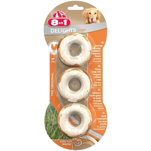 8in1 Tavuk Etli Delight Rings Halka Köpek Ödül Kemiği 80 gr.x2 Adet