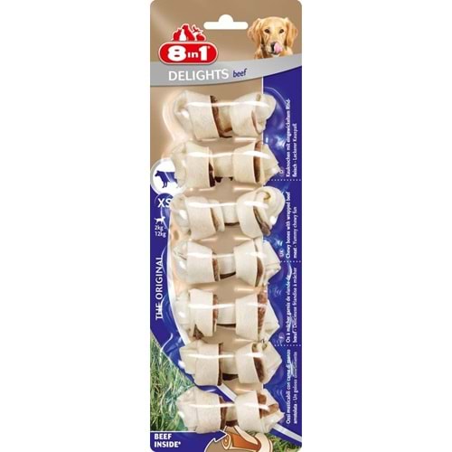 8in1 Biftekli Delight Bones Xs Köpek Ödül Kemiği 7li 84 gr.