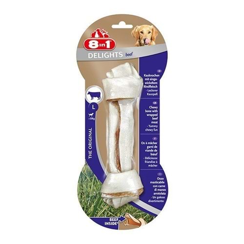 8in1 Delight Bones Biftekli Köpek Ödül Kemiği Large 85 gr.x2 Adet