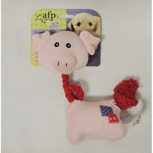 Afp 4124 Domuz İpli Boyunlu Peluş Köpek Oyuncağı 20x10 cm.