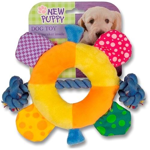 Afp 4129 Puppy İpli Disk Hışırtılı Sesli Halka Oyuncak 18 cm.