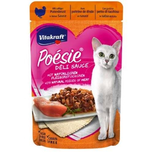 Vitakraft Poesie Soslu Hindi Etli Kedi Konservesi 85 Gr.x10 Adet
