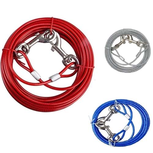 Sl310 Bahçe Köpek Bağlama Çelik Halat 5 mm. x5 m. Gümüş