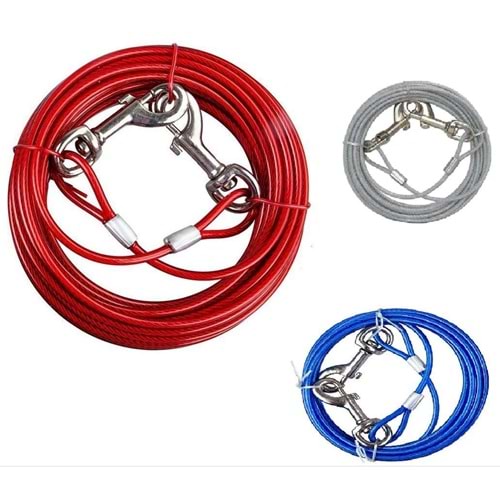 Sl310 Bahçe Köpek Bağlama Çelik Halat 5 mm. x10 m. Gümüş
