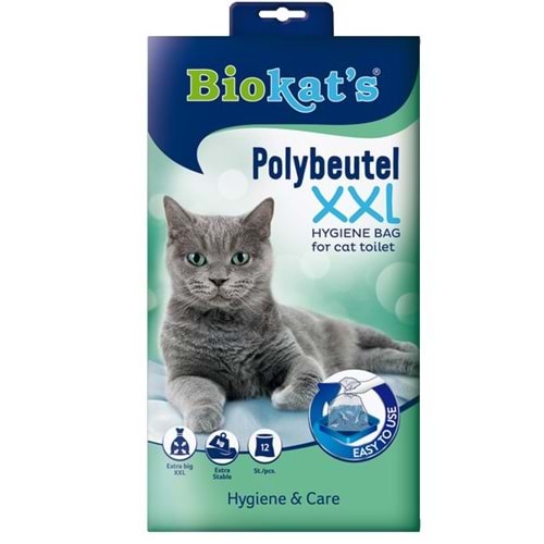 Biokats Kedi Kumu Hijyen Torbası XXL 12li