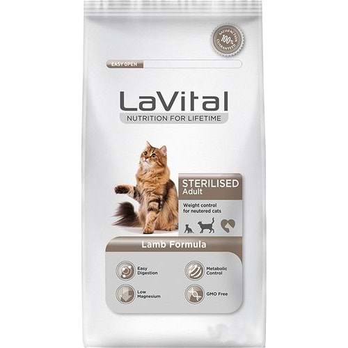 La Vital Kuzu Etli Kısırlaştırılmış Yetişkin Kedi Maması 1,5 Kg.