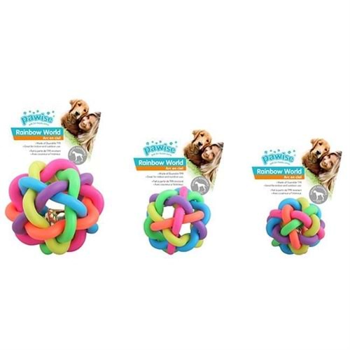 Pawise Rainbow World Örgü Top Köpek Oyuncağı 10,5 cm.(L)