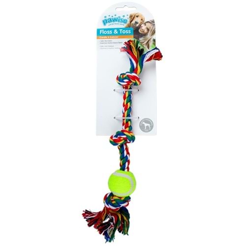 Pawise 3 Düğümlü Ve Tenis Toplu Kemik İpli Oyuncak 10X4 cm.