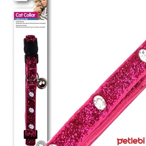 Pawise 28011 Taşlı Gül Rengi Kedi Boyun Tasması 20-30 cm.