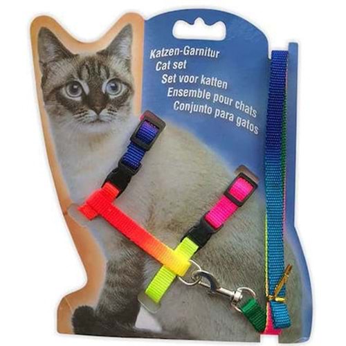 Dr.Sacchi AB101-10 Kedi Göğüs Tasması ve Gezdirme Seti 1x120 cm.