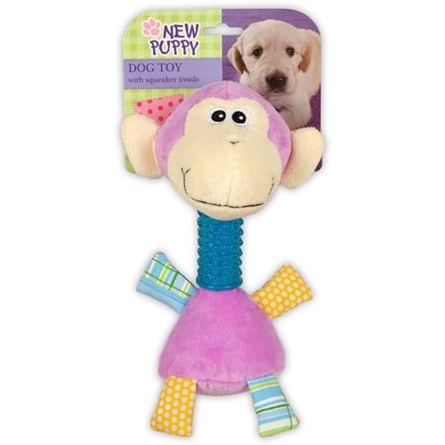 Afp 4104 TPR Dişlemeli Sesli Maymun Peluş Köpek Oyuncağı 20 cm.